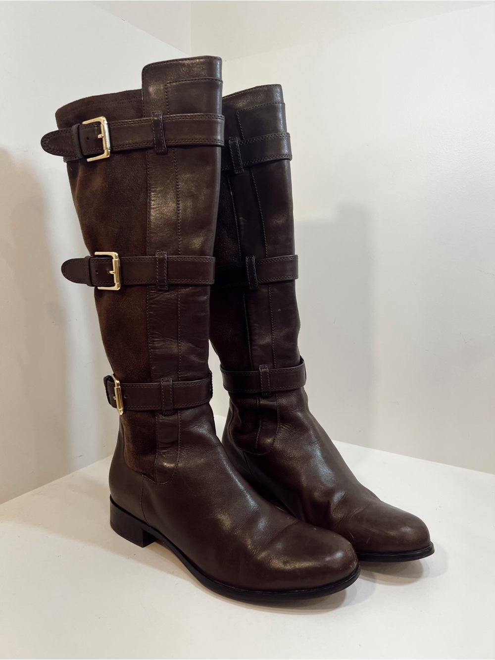 Cole Haan Avalon Brown Tall Triple Buckle Boot